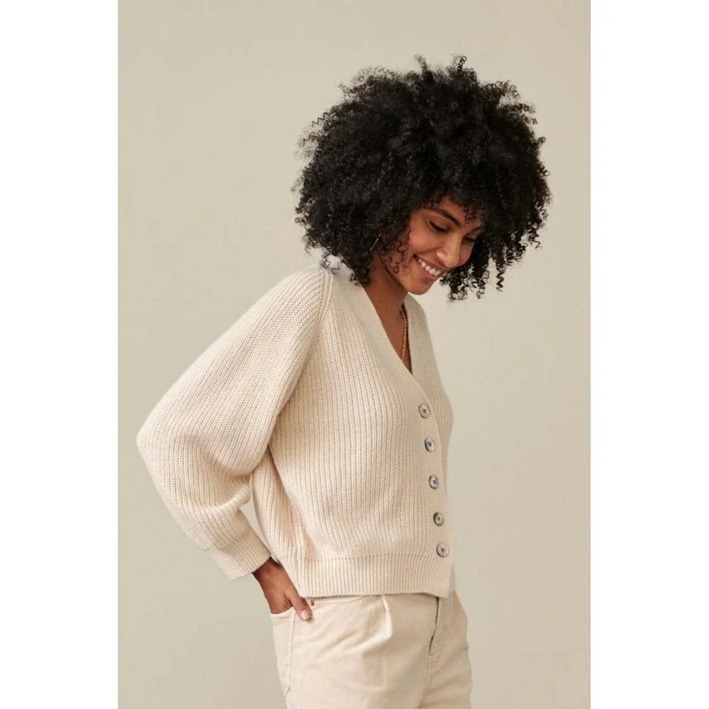 Bellerose Dosany‎ Cardigan loose boxy fit trending luxe Ribbed Knit 0 SM nwot